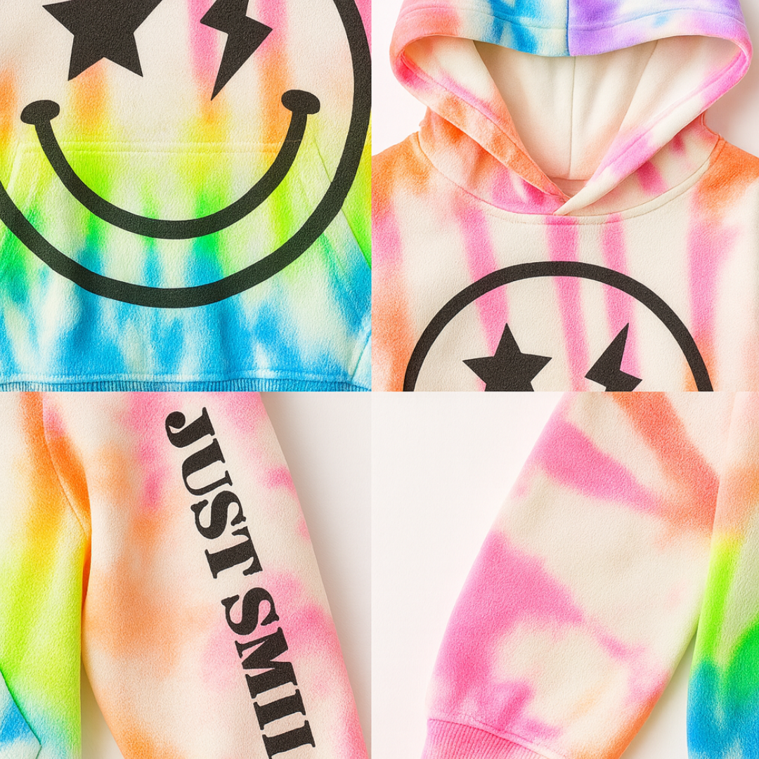 Spray Painted Neon Tie Dye Hoodie