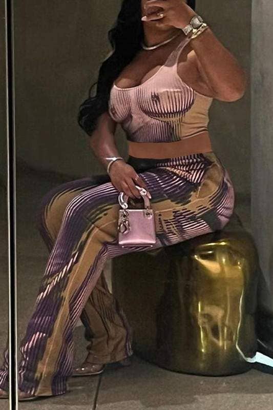 Graphic tank and pants set