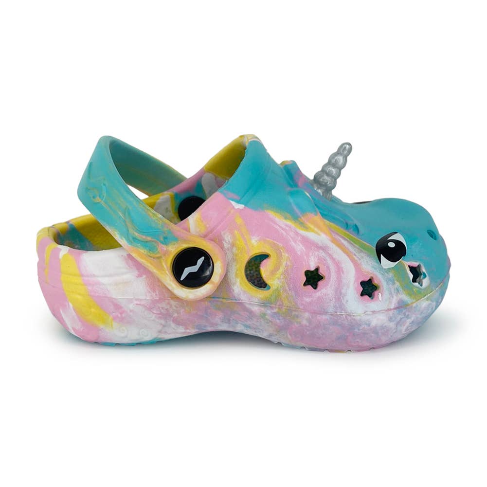Toddler Girl Unicorn Clog Tie Dye Blue Green
