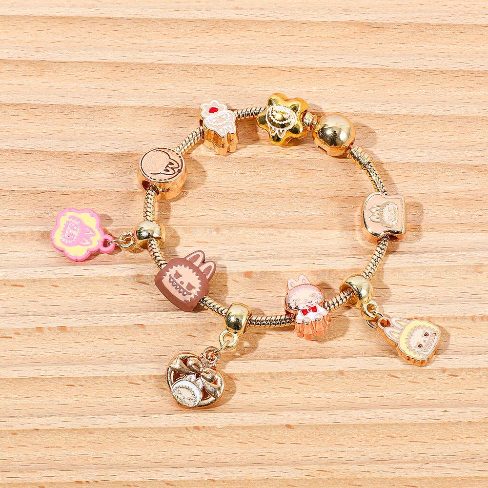 Labubu bracelet pendant beaded alloy bracelet