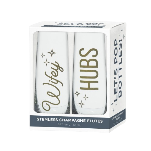 Wifey/Hubs Champagne Glass S/2