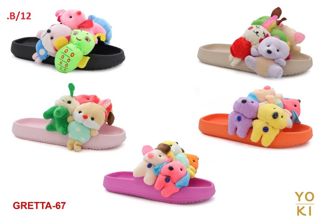 YOKI GRETTA-67 Women's Slipper Slide With Toy Animal