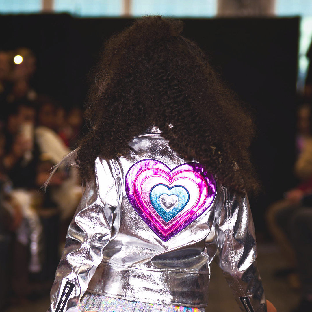 Silver Faux Leather Heart Jacket