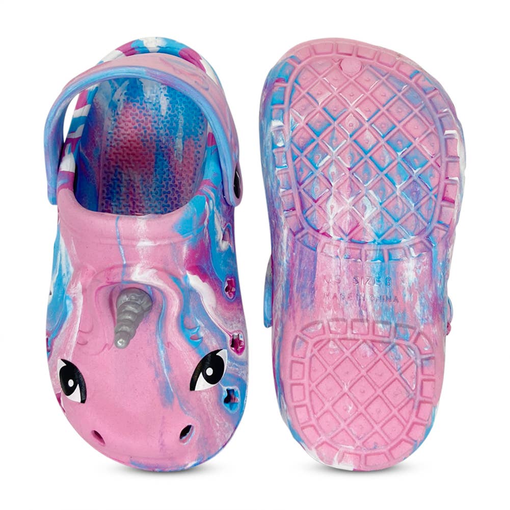 Toddler Girl Unicorn Clog Tie Dye Pink