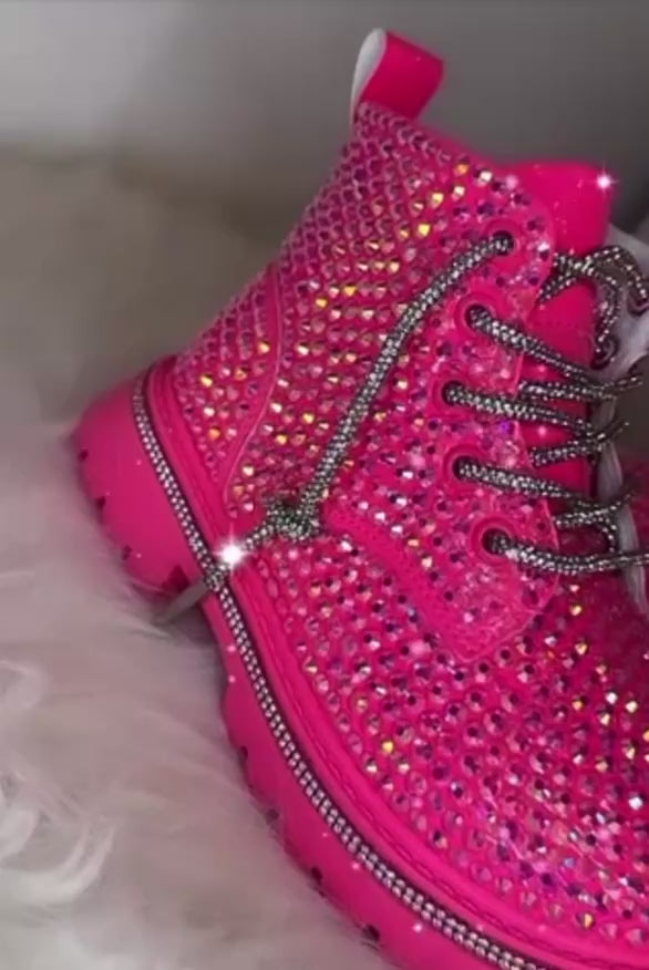 Hot Pink Sparkle Boots